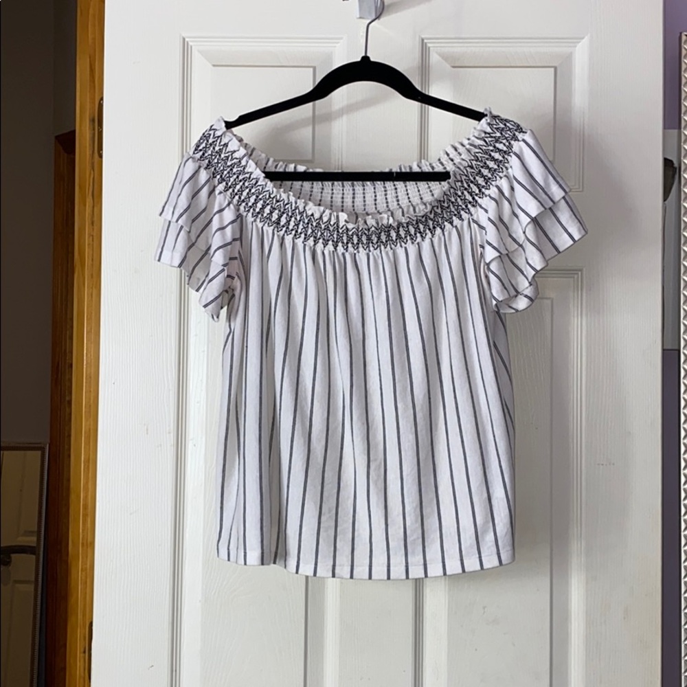 Striped Off the Shoulder Top